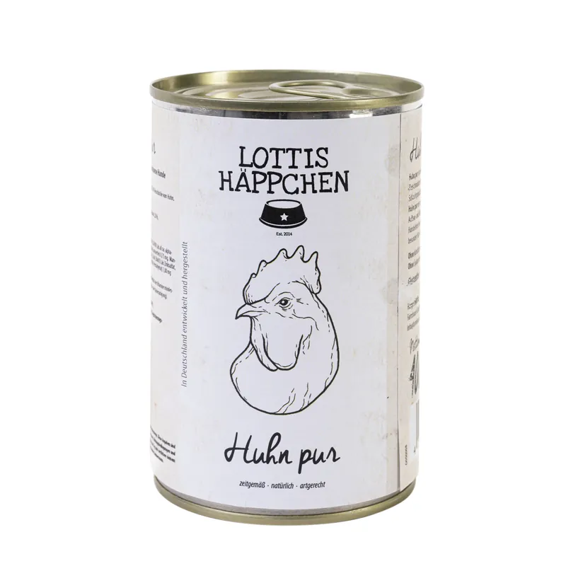 Sonderaktion Sparpaket 24 x 400 g Lottis Häppchen Huhn pur Hunde Nassfutter